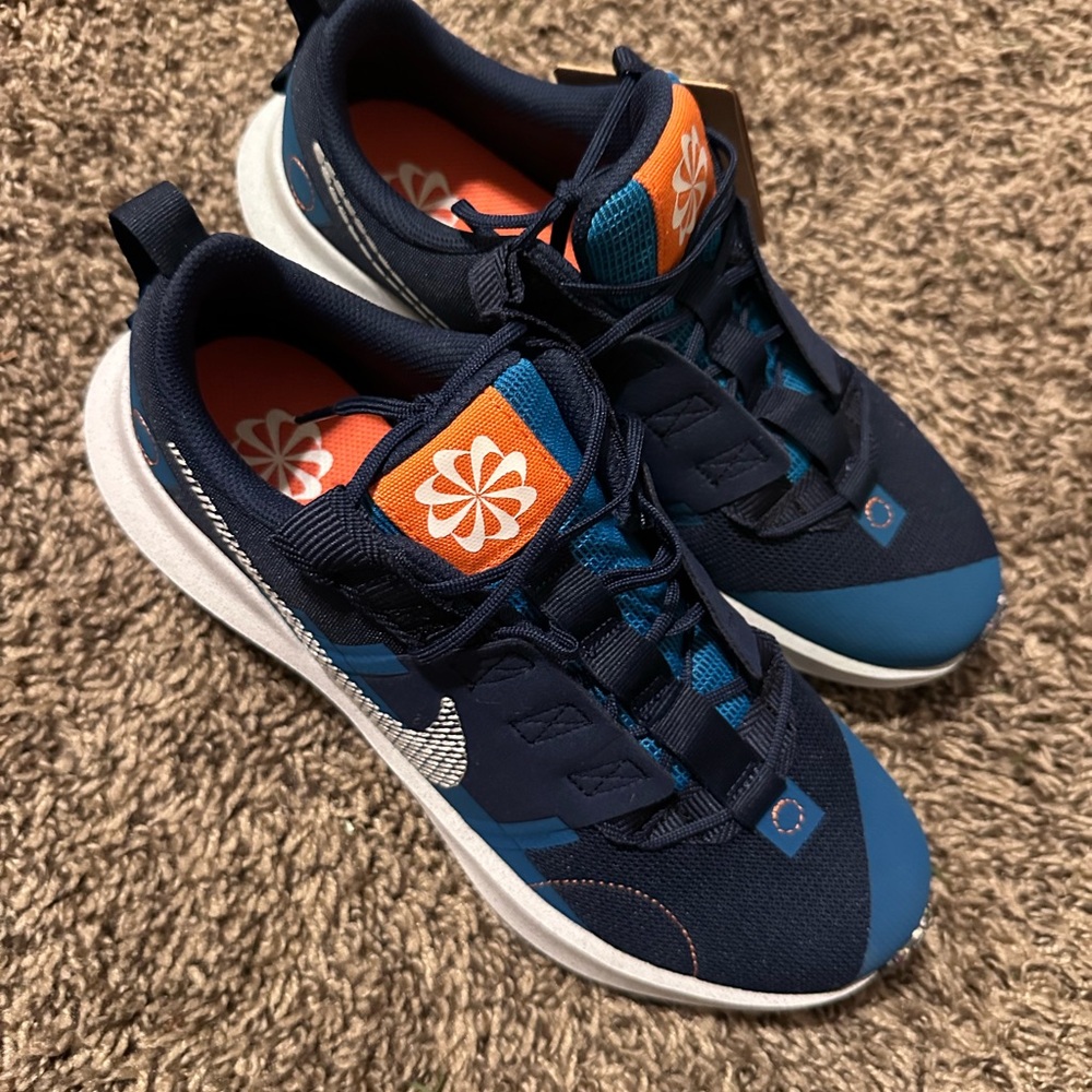 Nike Kids Crater Impact GS Sneaker - Navy Blue/Light Blue - Picture 3 of 5